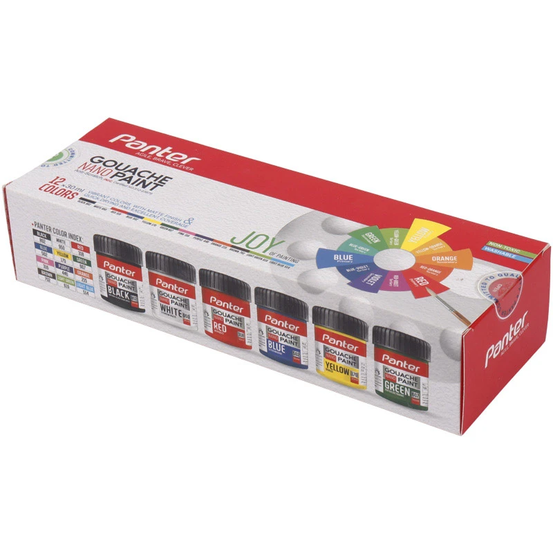 Panter-GP-711-12-Gouache-Nano-Paint-(10) گواش نانو 12عددی 30 میلی لیتر پنتر